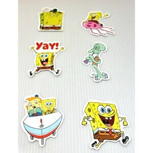SpongeBob SquarePants 6pc Vinyl Stickers Lot Cartoon Water Bottle Laptop Decals